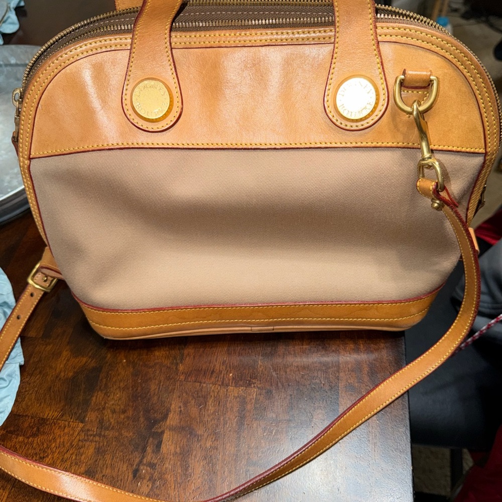 Dooney & Bourke Tan and Beige Crossbody Satchel